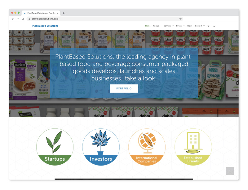 Creating a landing page to catch the consumer's attention for Plant Based solutions was part of DesignInkDigitals goal, including color incorporation and sticking to brand standards.