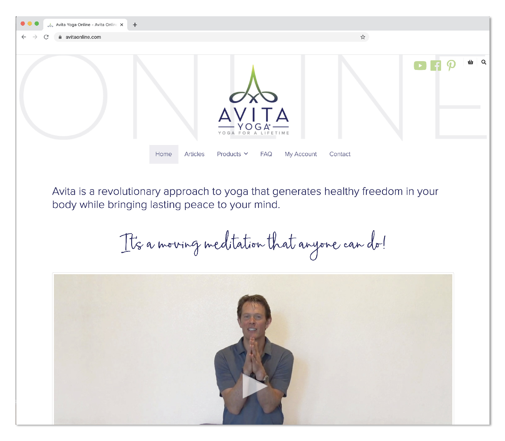 Custom web dev of your online ecommerce store from the portfolio of DesignINk igital with Avita Yoga and Jeff Bailey