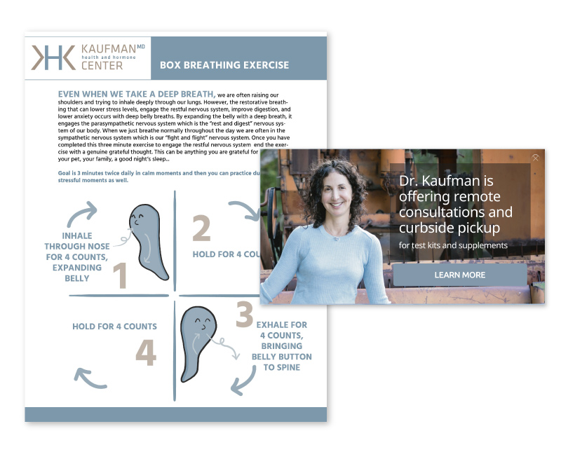 Kaufman Health adn hormine center incorporates a variety of print and digital strategies to connect with their audience created by DesignInk