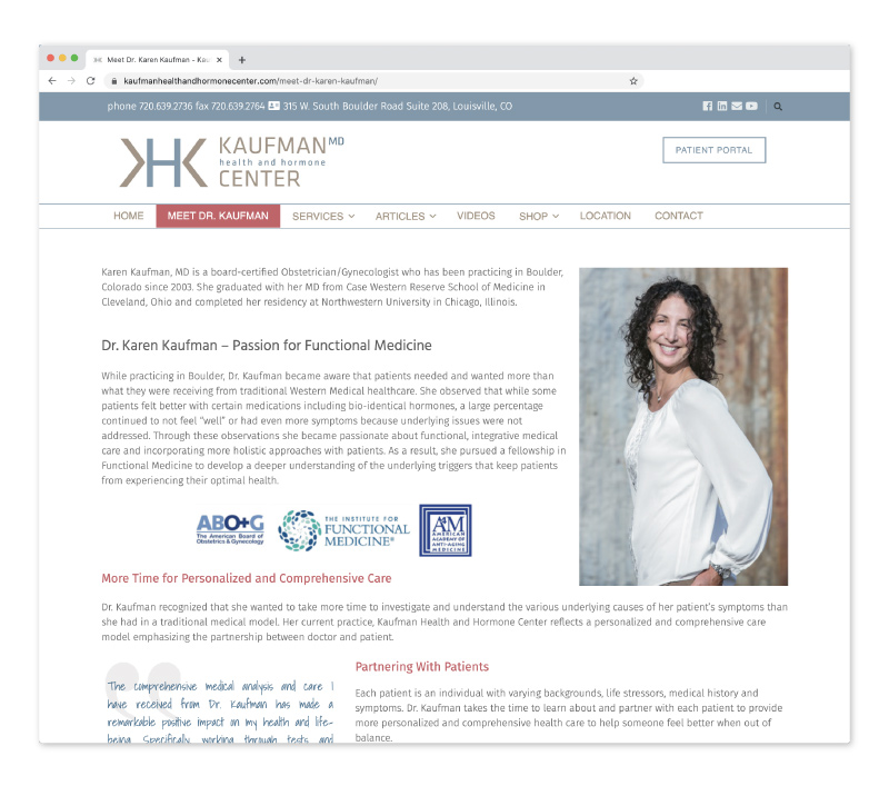 Website build in portfolio with Karen Kaufman by DesignInk