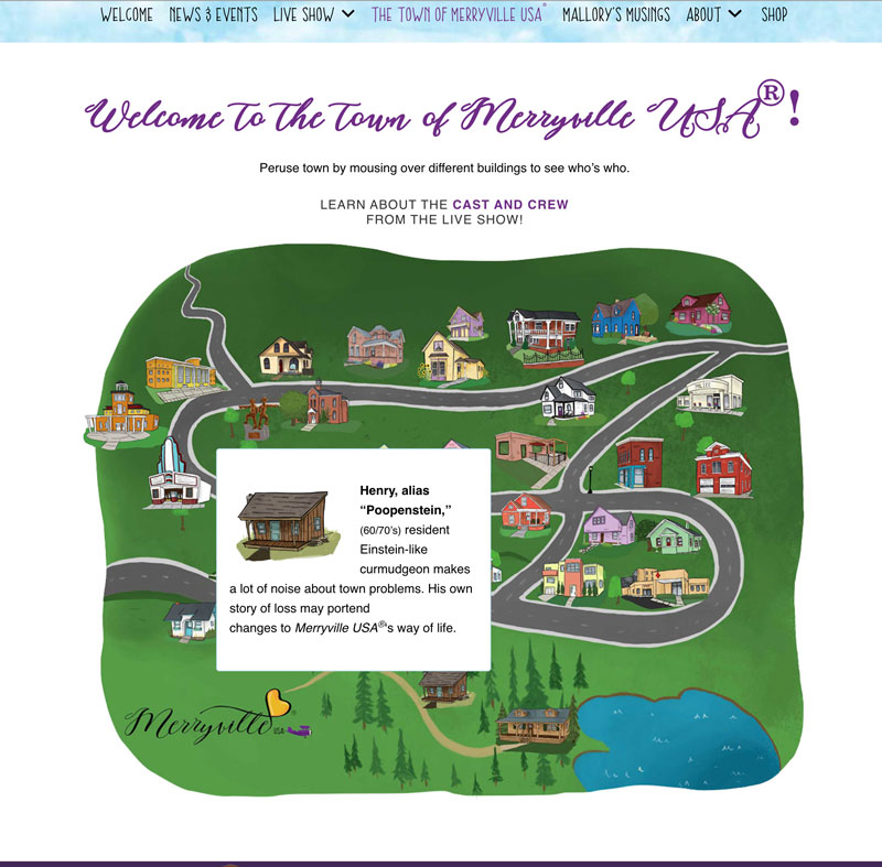 An interactive map helped to create unique characters on the MerryVille USA website created by the DesignINk Digital team