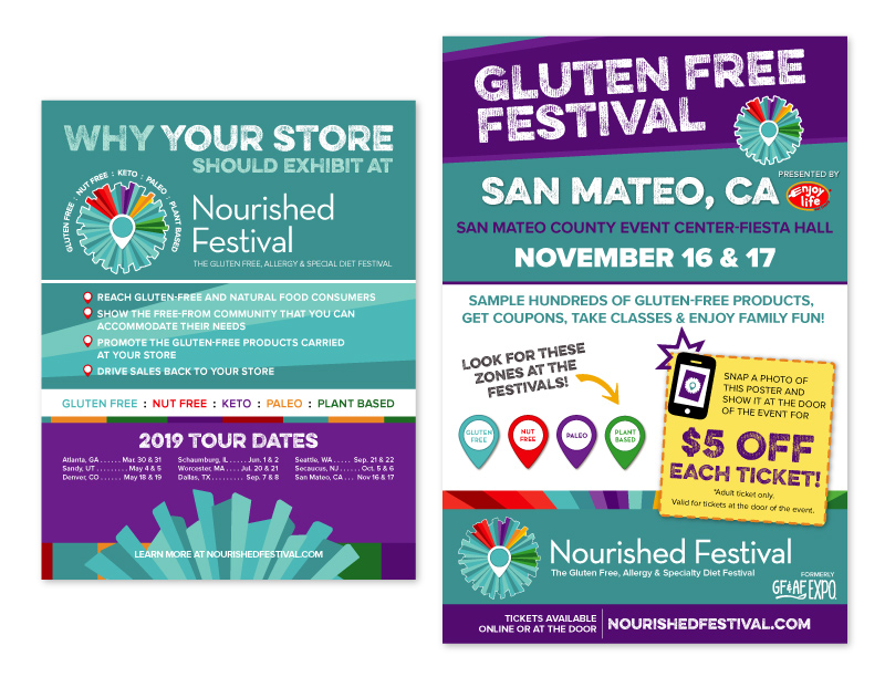 Gluten free festivals rebranded for Nourished festivals by DesignInk Digital