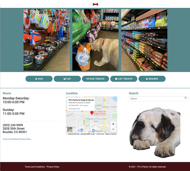 Take your retail store online like PCs pantry with our e-commerce solutions located in Boulder colorado with Ingrid Dipaula and Design digital Solutions