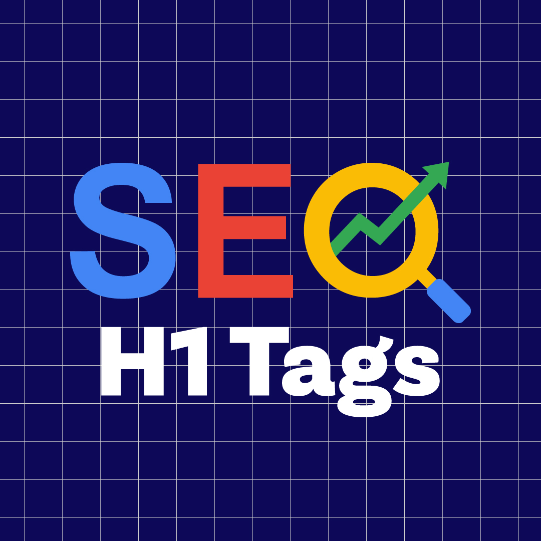 Mastering H1 Tags for SEO: Tips for Optimizing Your Headings for Better Rankings graphic of SEO with graph arrow showing growth and H1 Tags