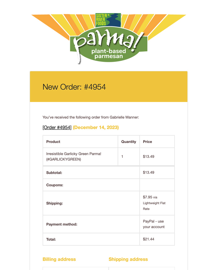 Parma-New-Order-Email