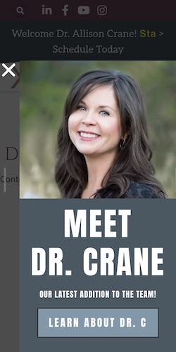 Pop-Up from Kaufman Health and Hormone Center - Meet Dr. Crane